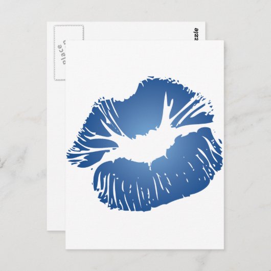 Blauwe lippen briefkaart (Voorkant / Achterkant)