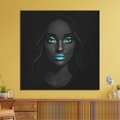 Blauwe lippen Canvas Print (Insitu (Woonkamer))