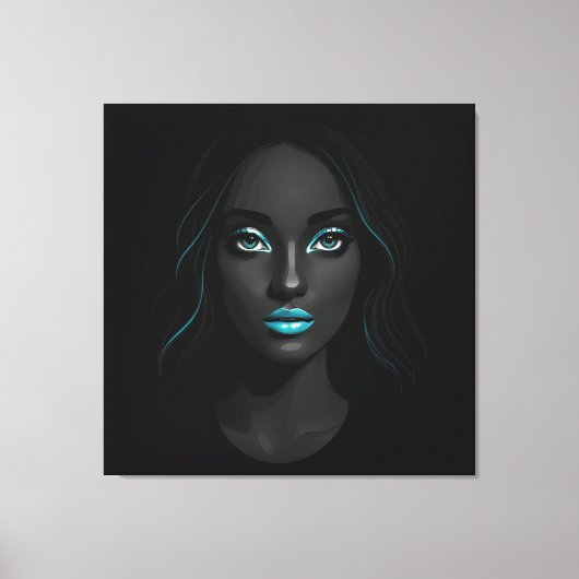 Blauwe lippen Canvas Print (Voorkant)