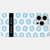 Blauwe lippen, kus, lippenstift, Jouw naam, person Case-Mate iPhone Case (Achterkant (horizontaal))