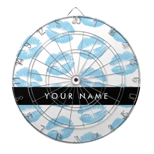Blauwe lippen, kus, lippenstift, Jouw naam, person Dartbord (Voorkant)