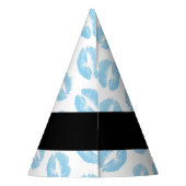 Blauwe lippen, kus, lippenstift, Jouw naam, person Feesthoedjes (Achterkant)