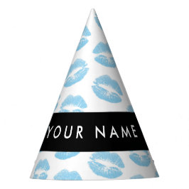 Blauwe lippen, kus, lippenstift, Jouw naam, person Feesthoedjes