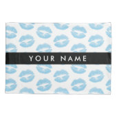 Blauwe lippen, kus, lippenstift, Jouw naam, person Kussensloop (Achterkant)