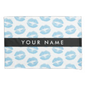 Blauwe lippen, kus, lippenstift, Jouw naam, person Kussensloop (Voorkant)