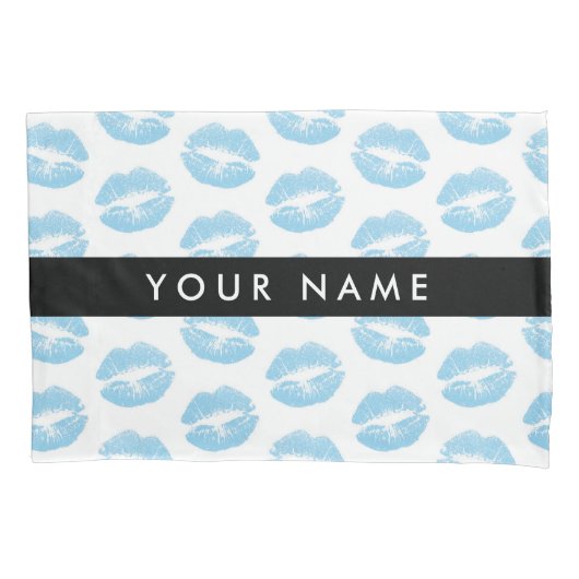 Blauwe lippen, kus, lippenstift, Jouw naam, person Kussensloop (Voorkant)