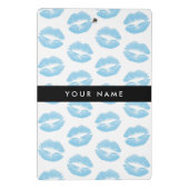 Blauwe lippen, kus, lippenstift, Jouw naam, person Mini Klembord (Achterkant)
