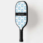 Blauwe lippen, kus, lippenstift, Jouw naam, person Pickleball Paddle (Links)