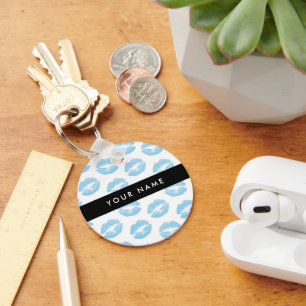 Blauwe lippen, kus, lippenstift, Jouw naam, person Sleutelhanger