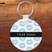 Blauwe lippen, kus, lippenstift, Jouw naam, person Sleutelhanger (Voorkant)