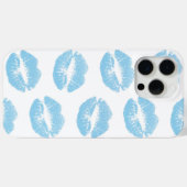 Blauwe Lippen, Lippenpatroon, Blauwe Lippenstift, Case-Mate iPhone Case (Achterkant (horizontaal))