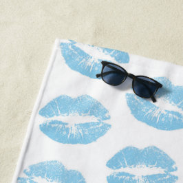 Blauwe Lippen, Lippenpatroon, Blauwe Lippenstift,  Strandlaken