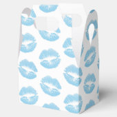 Blauwe lippen, patroon van lippen, blauwe lippenst bedankdoosjes (Geopend)