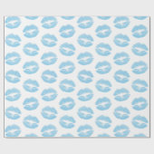 Blauwe lippen, patroon van lippen, blauwe lippenst cadeaupapier (Vlak)