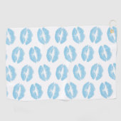 Blauwe lippen, patroon van lippen, blauwe lippenst golfhanddoek (Horizontaal)