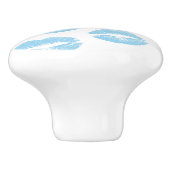 Blauwe lippen, patroon van lippen, blauwe lippenst keramische knop (Zijkant)