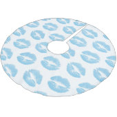 Blauwe lippen, patroon van lippen, blauwe lippenst kerstboom rok (Gekanteld)
