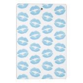 Blauwe lippen, patroon van lippen, blauwe lippenst mini klembord (Achterkant)
