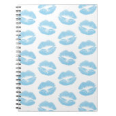 Blauwe lippen, patroon van lippen, blauwe lippenst notitieboek (Voorkant)