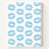 Blauwe lippen, patroon van lippen, blauwe lippenst notitieboek (Achterkant)