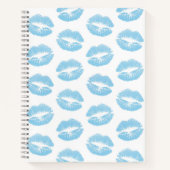 Blauwe lippen, patroon van lippen, blauwe lippenst notitieboek (Voorkant)