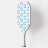 Blauwe lippen, patroon van lippen, blauwe lippenst pickleball paddle (Links)