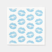 Blauwe lippen, patroon van lippen, blauwe lippenst servet (Voorkant)