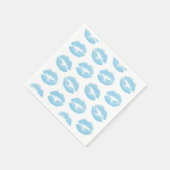 Blauwe lippen, patroon van lippen, blauwe lippenst servet (Hoek)