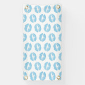 Blauwe lippen, patroon van lippen, blauwe lippenst spandoek (Verticaal)