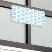 Blauwe lippen, patroon van lippen, blauwe lippenst spandoek (Buitenkant Gebouw)