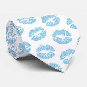 Blauwe lippen, patroon van lippen, blauwe lippenst stropdas