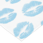 Blauwe lippen, patroon van lippen, blauwe lippenst tafelkleed (Gekanteld)