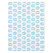 Blauwe lippen, patroon van lippen, blauwe lippenst tafelkleed (Voorkant)