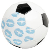 Blauwe lippen, patroon van lippen, blauwe lippenst voetbal (Drie kwart)