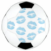 Blauwe lippen, patroon van lippen, blauwe lippenst voetbal (Voorkant)
