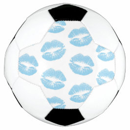 Blauwe lippen, patroon van lippen, blauwe lippenst voetbal
