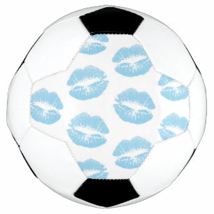 Blauwe lippen, patroon van lippen, blauwe lippenst voetbal