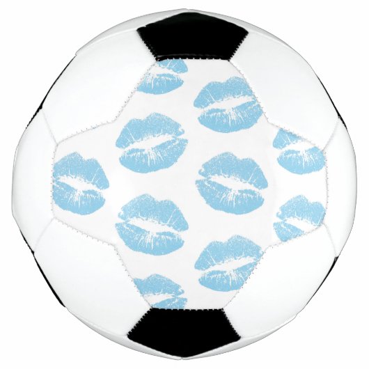 Blauwe lippen, patroon van lippen, blauwe lippenst voetbal (Voorkant)