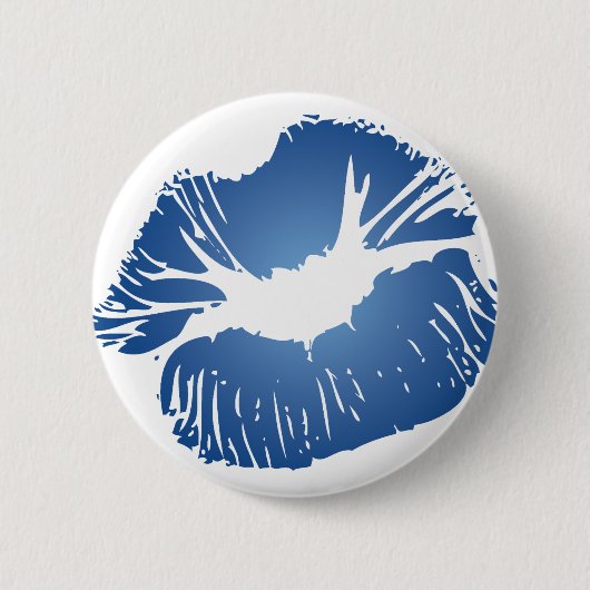 Blauwe lippen ronde button 5,7 cm (Voorkant)