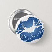Blauwe lippen ronde button 5,7 cm (Voorkant /achterkant)