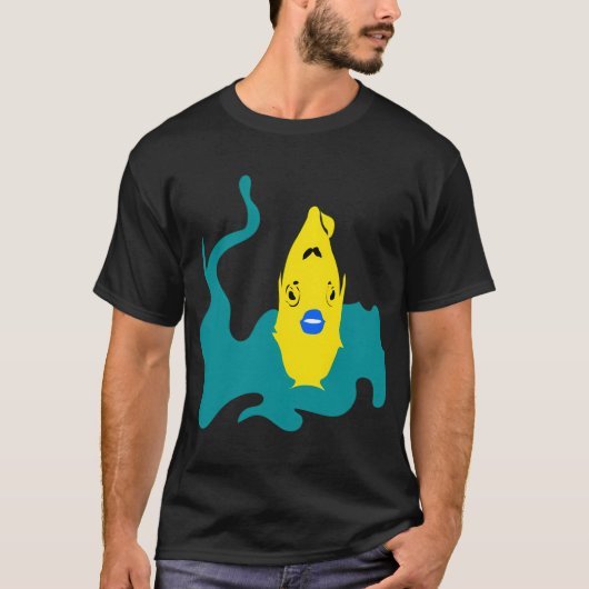 blauwe lippen t-shirt (Voorkant)