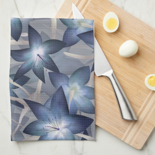 Blauwe lippen theedoek (Quarter Fold)