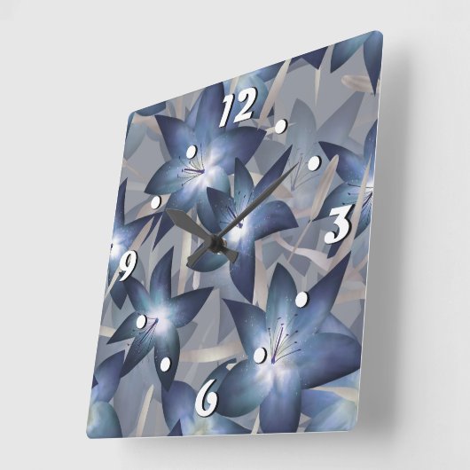 Blauwe lippen vierkante klok (Hoek)