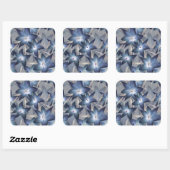 Blauwe lippen vierkante sticker (Vel)