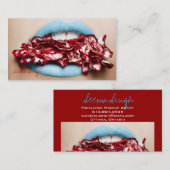 Blauwe lips Makeup Cosmetische kunstenaar Visitekaartje (Voorkant / Achterkant)