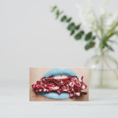 Blauwe lips Makeup Cosmetische kunstenaar Visitekaartje (Staand voorkant)