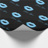 Blauwe lipstick Kisses die papier verpakt (Hoek)