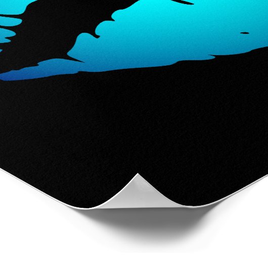 Blauwe lipstick poster (Hoek)