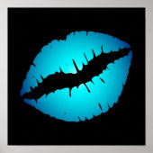 Blauwe lipstick poster (Voorkant)