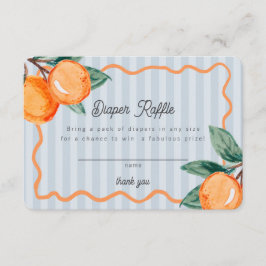 Blauwe Little Cutie Pastel Citrus Luier Raffle Informatiekaartje